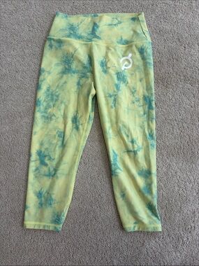 Peloton Women’s Yellow with Teal Tie-Dye Capri Leggings